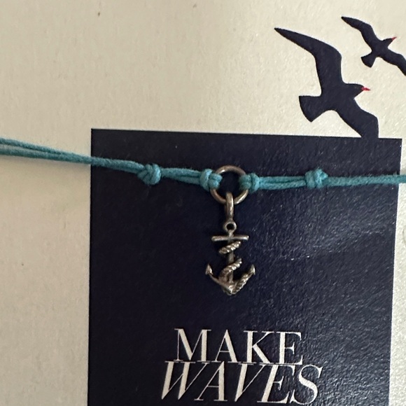 Dogeared Teal Anchor Charm Bracelet - Picture 1 of 5